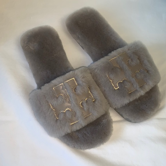 Tory Burch Shoes - Double T shearling slides